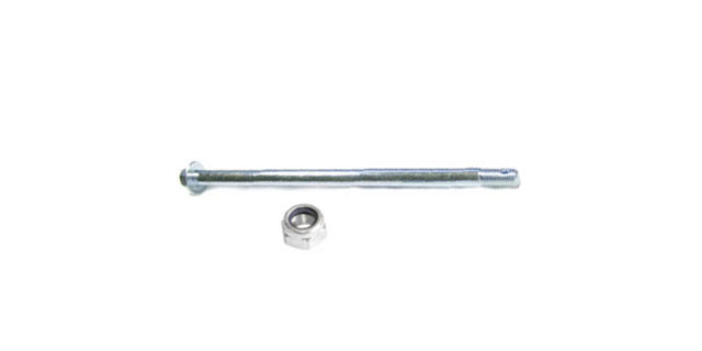 EJE DELANTERO 12x215 YAMAHA DT100K-DT125-DT175-DTK125-DTK175-RX100 CON TUERCA DE SEGURIDAD