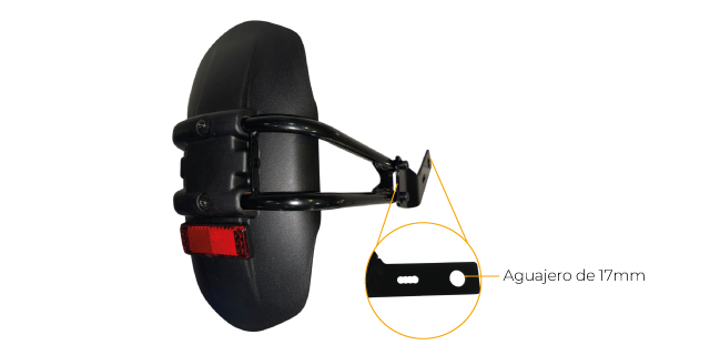 GUARDA BARRO TRASERO MONOBRAZO CON SOPORTE METALICO MULTIMARCA
