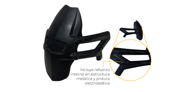 GUARDA BARRO TRASERO MONOBRAZO PULSAR NS125UG-NS160-NS150-NS200 REFORZADO EN ESTRUCTURA METALICA