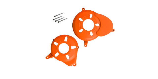 KIT PROTECTOR PLASTICO TAPA VOLANTE-TAPA CLUTCH PULSAR 180 - 220 NARANJA
