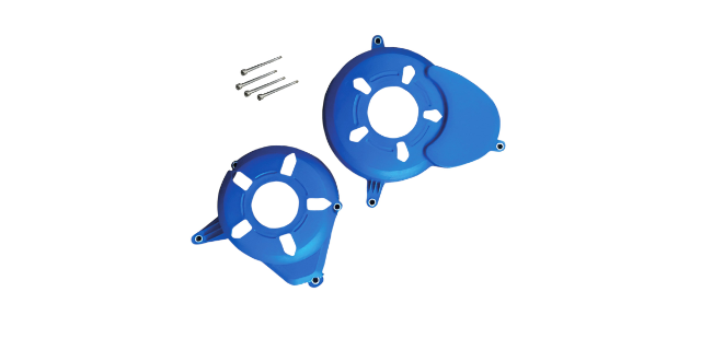 KIT PROTECTOR PLASTICO TAPA VOLANTE-TAPA CLUTCH PULSAR NS 200 AZUL