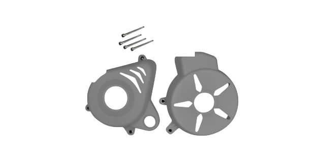 KIT PROTECTOR PLASTICO TAPA VOLANTE-TAPA CLUTCH PULSAR NS 200 GRIS