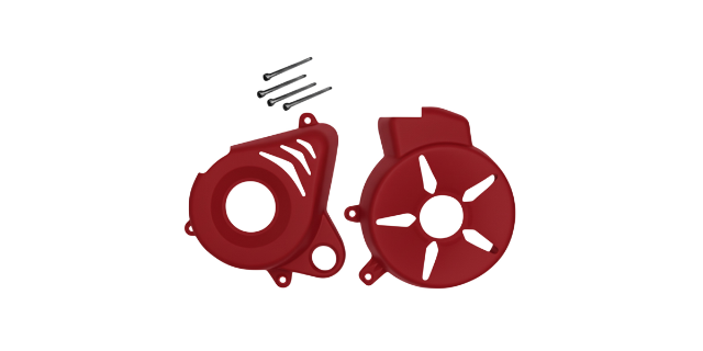 KIT PROTECTOR PLASTICO TAPA VOLANTE-TAPA CLUTCH PULSAR NS 200 ROJA