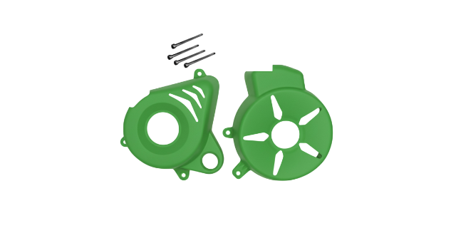 KIT PROTECTOR PLASTICO TAPA VOLANTE-TAPA CLUTCH PULSAR NS 200 VERDE
