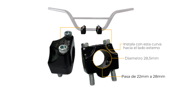 BASE SOPORTE MANUBRIO 28,5mm PROTAIPER